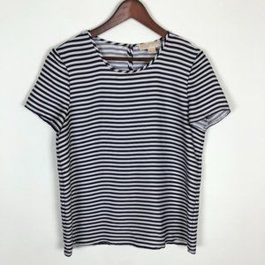 Michael Michael Kors Black White Striped Short Sleeve Top
